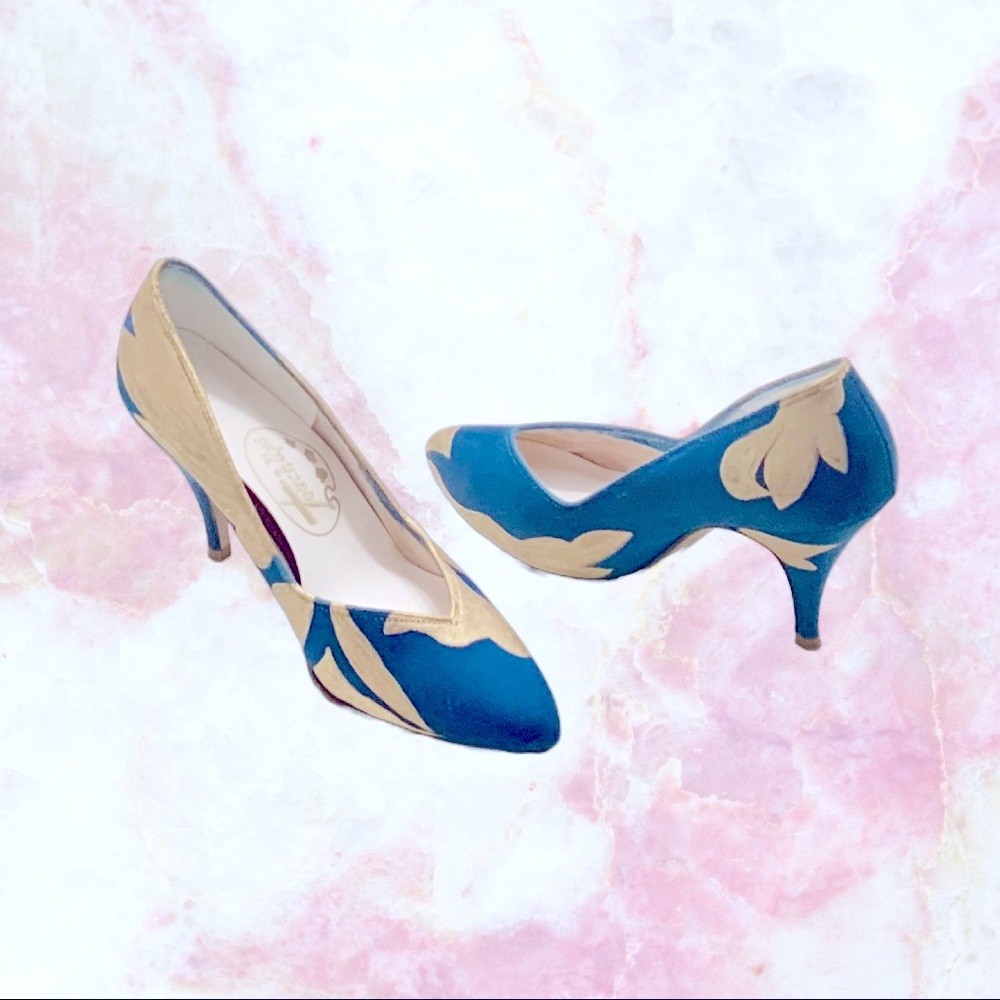 1980's Touch Ups 6.5M Teal Gold Vintage